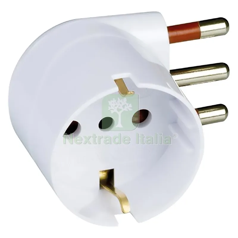 ADATTATORE SINGOLO SPINA 90° 'SALVASPAZIO' spina 2 POLI + TERRA 16A - bianco — Interruttori e prese — rif. FERX.8072370NLM ADATTATORE SINGOLO SPINA 90° 'SALVASPAZIO' spina 2 POLI + TERRA 16A - bianco — Interruttori e prese — rif. FERX.8072370NLM