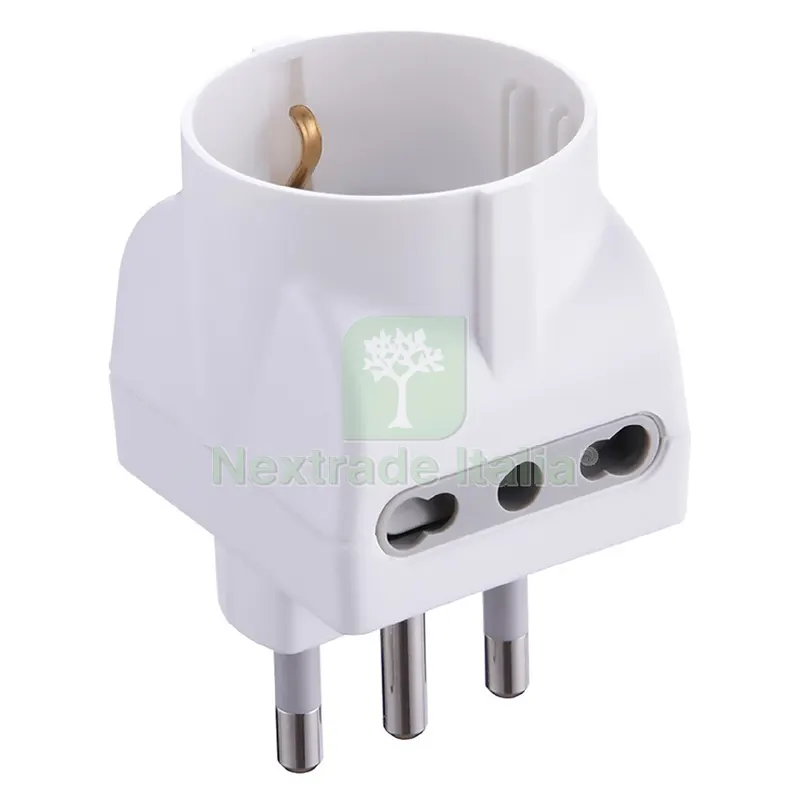 10PZ ADATTATORE TRIPLO PRESE 2 X 2 POLI + TERRA 10/16A - SP.16A - 71920 — Interruttori e prese — rif. FERX.807243NLM
