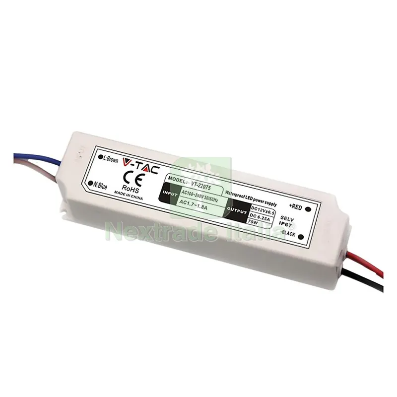 ALIMENTATORE PER STRIP LED 60W - IN 100-240V OUT 12V 5A (IP67) — Caricabatterie e alimentatori — rif. FERX.8068644NLM