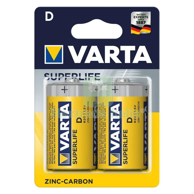 12BLISTER Pila Torcia Superflife 'R20P' Pz 2 - 1,5 V - D — Illuminazione — rif. FERX.8000052NLM 12BLISTER Pila Torcia Superflife 'R20P' Pz 2 - 1,5 V - D — Illuminazione — rif. FERX.8000052NLM