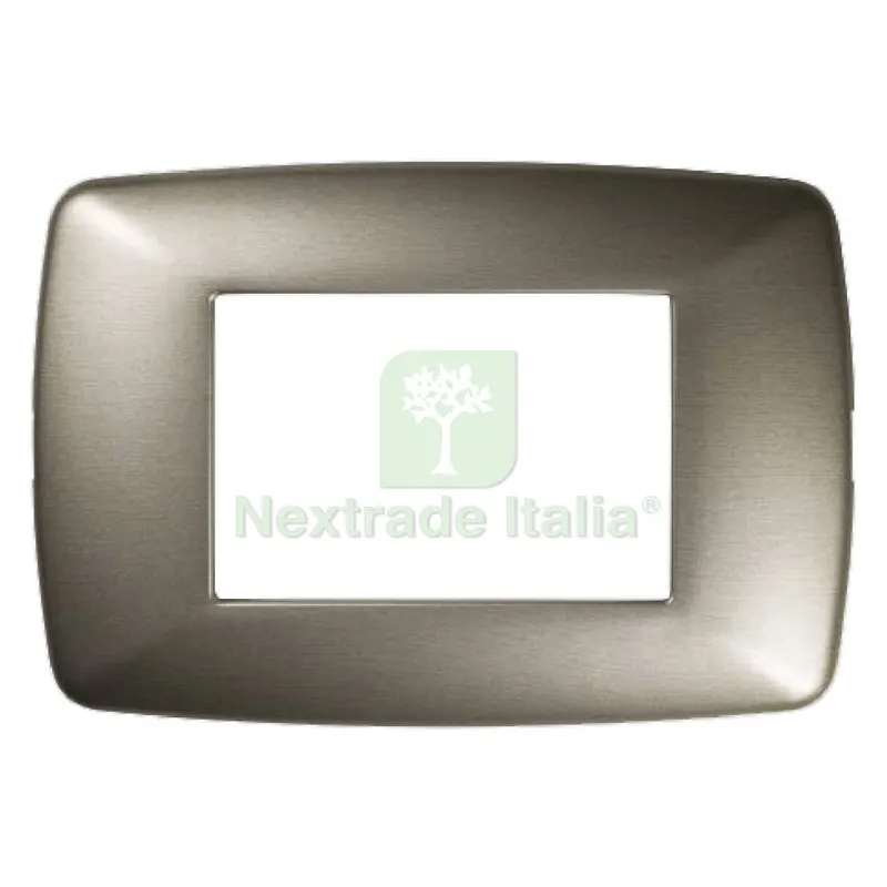 Placca Colore Acciaio Spazzolato 'brio' 3 posti - 3203/AS' — Interruttori e prese — rif. FERX.8069790NLM