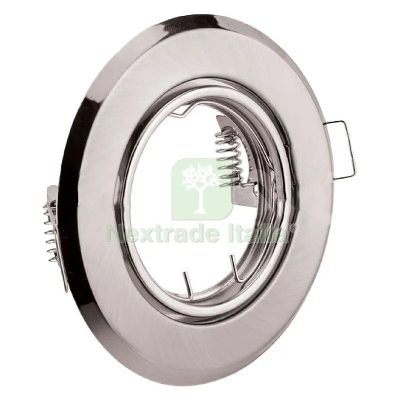 PORTAFARETTO LED ORIENTABILE IN METALLO colore satinato diametro 93 x h.27 mm. diametro imbocco 65 mm. — Illuminazione — rif. FERX.8088926NLM