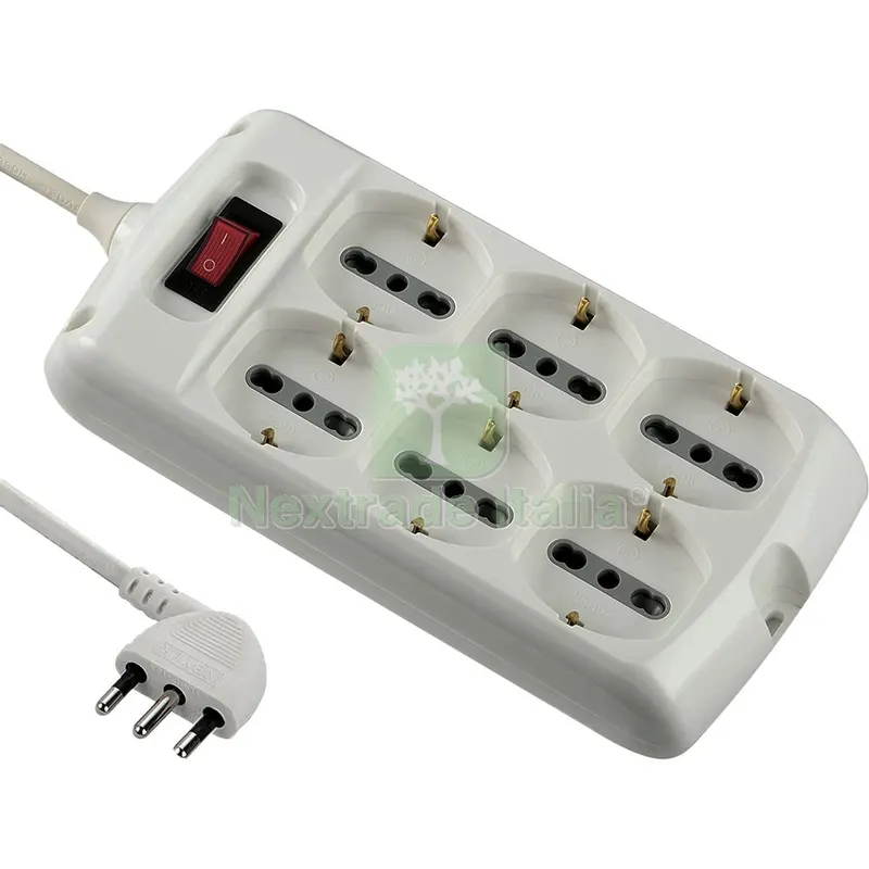 MULTIPRESA CON INTERRUTTORE 6 prese nx1 — Interruttori e prese — rif. FERX.8073296NLM