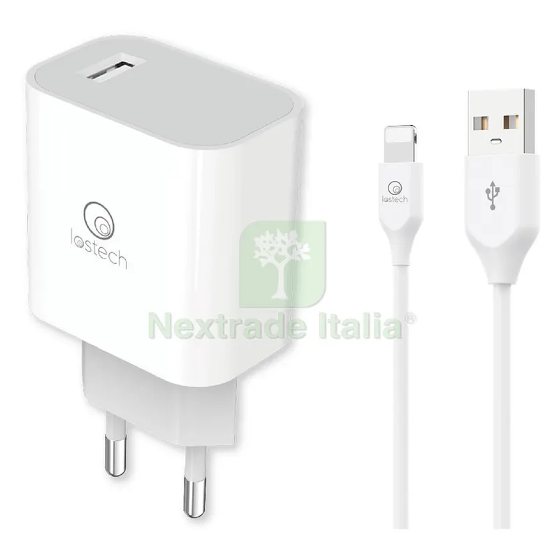 SET DI CARICA DA MURO A SINGOLA USB cavo USB attacco lightning apple (pot.max 18W) — Caricabatterie e alimentatori — rif. FERX.8121911NLM SET DI CARICA DA MURO A SINGOLA USB cavo USB attacco lightning apple (pot.max 18W) — Caricabatterie e alimentatori — rif. FERX.8121911NLM