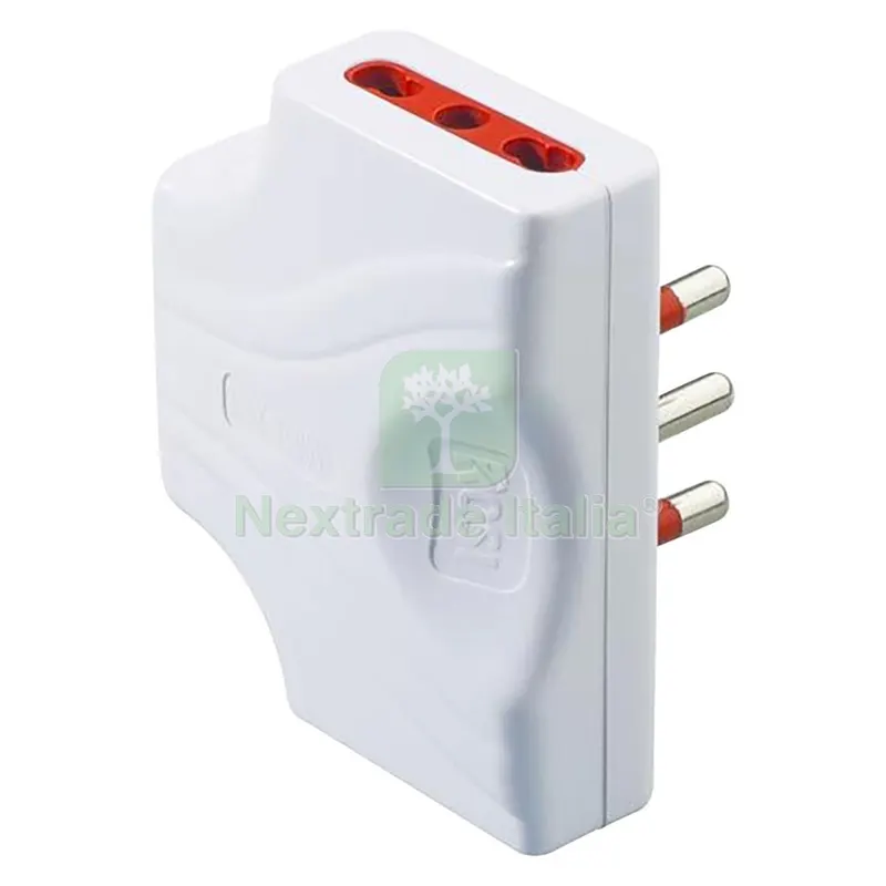 ADATTATORE ULTRAPIATTO TRIPLO SERIE 'EMILIA EXTRA PIATTA' presa 2P+T 10/16A — Interruttori e prese — rif. FERX.8073040NLM