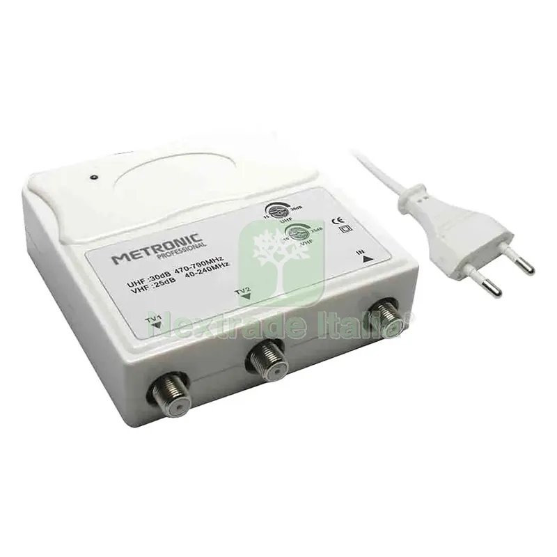 AMPLIFICATORE INTERNO 1 IN/2 OUT 1 ingresso UHF/VHF - 2 uscite TV — Telecomandi e ricambi — rif. FERX.8072312NLM AMPLIFICATORE INTERNO 1 IN/2 OUT 1 ingresso UHF/VHF - 2 uscite TV — Telecomandi e ricambi — rif. FERX.8072312NLM