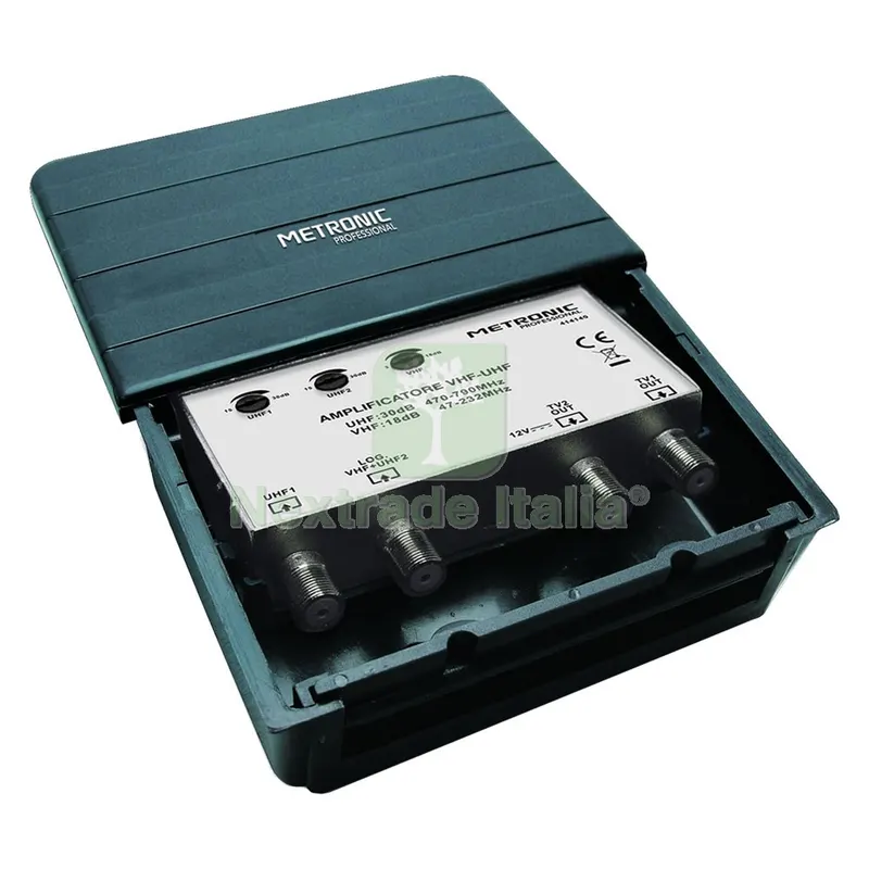 Amplificatore Esterno - Digitale Terrestre 2 IN/2 OUT 2 ingres. UHF/VHF/UHF - 2 uscite TV — Telecomandi e ricambi — rif. FERX.8072318NLM Amplificatore Esterno - Digitale Terrestre 2 IN/2 OUT 2 ingres. UHF/VHF/UHF - 2 uscite TV — Telecomandi e ricambi — rif. FERX.8072318NLM