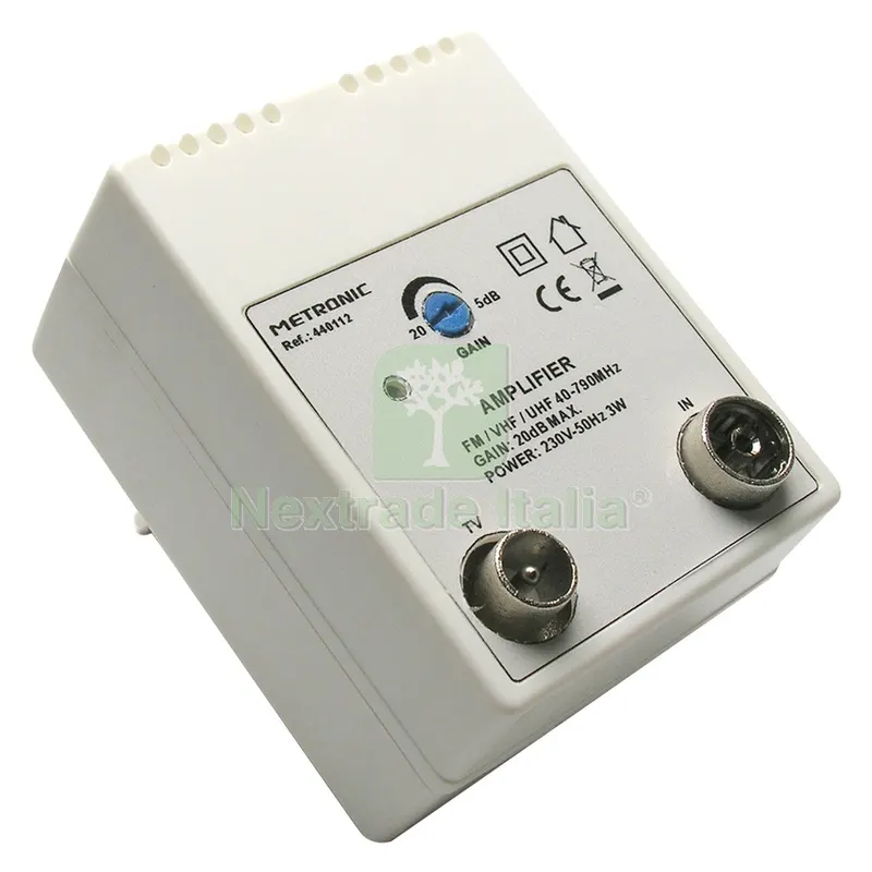 Amplificatore Interno 1 IN/1 OUT 1 ingresso FM/UHF/VHF - 1 uscita TV nx1 — Telecomandi e ricambi — rif. FERX.8072311NLM Amplificatore Interno 1 IN/1 OUT 1 ingresso FM/UHF/VHF - 1 uscita TV nx1 — Telecomandi e ricambi — rif. FERX.8072311NLM