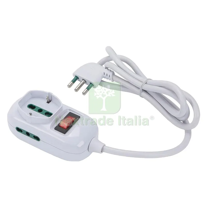 MULTIPRESA MINI 'TRIAX ECO' mt. 1,2 - colore bianco — Interruttori e prese — rif. FERX.807356NLM MULTIPRESA MINI 'TRIAX ECO' mt. 1,2 - colore bianco — Interruttori e prese — rif. FERX.807356NLM