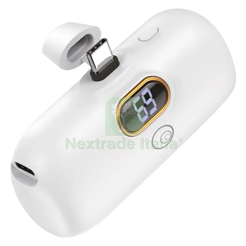 BATTERIA PORTATILE 'MINI POWER BANK' MOD. LS93 5000 mAh - bianco — Caricabatterie e alimentatori — rif. FERX.8122312NLM