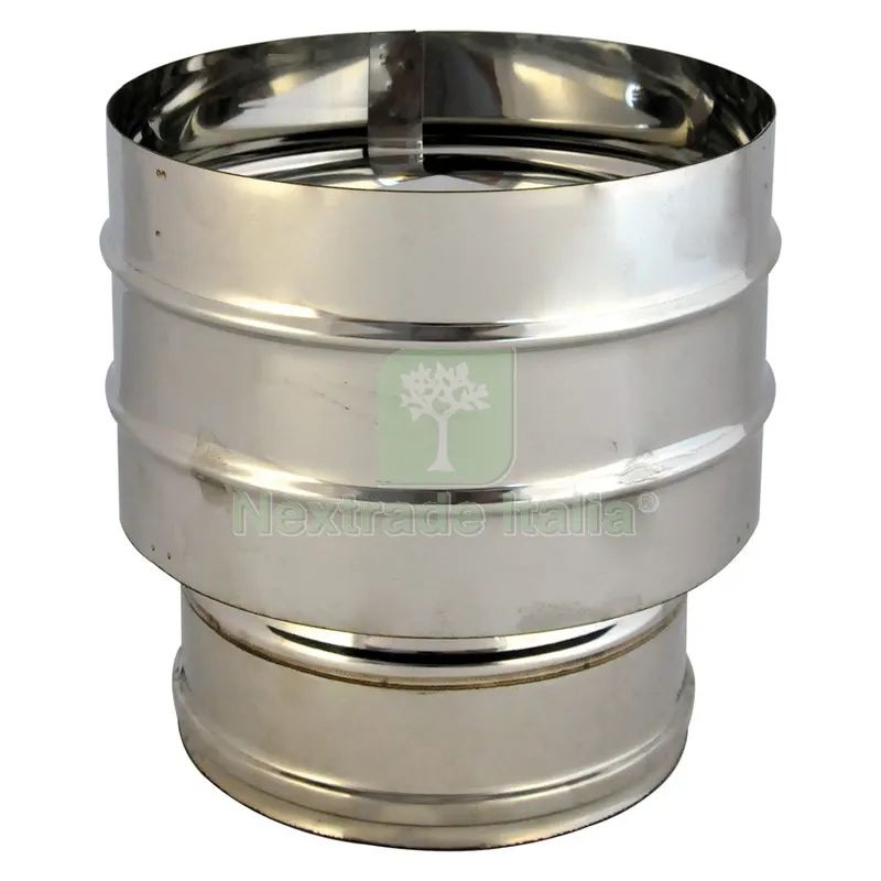 FUMAIOLO A CAPPELLO DOPPIA PARETE ''ANTIVENTO'' ø8/13 cm — Tubi e raccordi — rif. FERX.702670NLM FUMAIOLO A CAPPELLO DOPPIA PARETE ''ANTIVENTO'' ø8/13 cm — Tubi e raccordi — rif. FERX.702670NLM