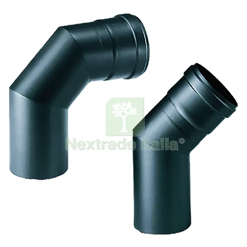 2PZ GOMITO ''PELLET'' ø cm 10 - 45° — Stufe e camini — rif. FERX.702320NLM 2PZ GOMITO ''PELLET'' ø cm 10 - 45° — Stufe e camini — rif. FERX.702320NLM