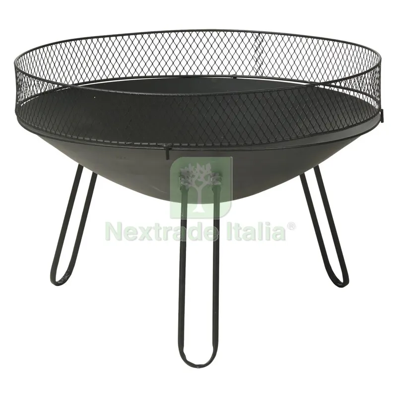 BRACIERE CIRCOLARE IN METALLO CON PROTEZIONE Ø cm 60 x h.44 — Stufe e camini — rif. FERX.7005093NLM BRACIERE CIRCOLARE IN METALLO CON PROTEZIONE Ø cm 60 x h.44 — Stufe e camini — rif. FERX.7005093NLM