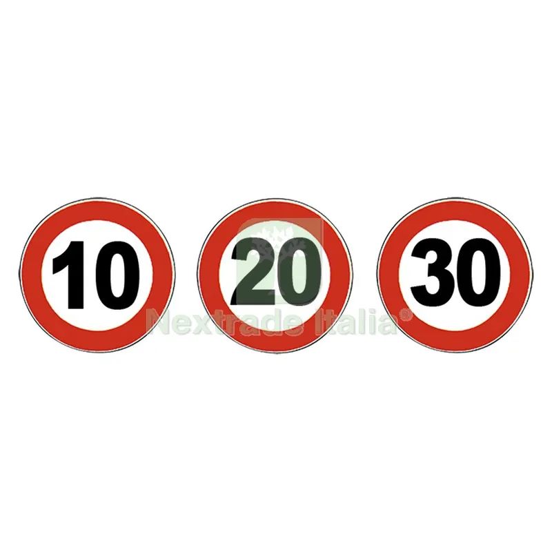 SEGNALE 'LIMITE MASSIMO DI VELOCITA'' fig. 50 Km/h 10 — Protezione piante e sementi — rif. FERX.106080NLM SEGNALE 'LIMITE MASSIMO DI VELOCITA'' fig. 50 Km/h 10 — Protezione piante e sementi — rif. FERX.106080NLM