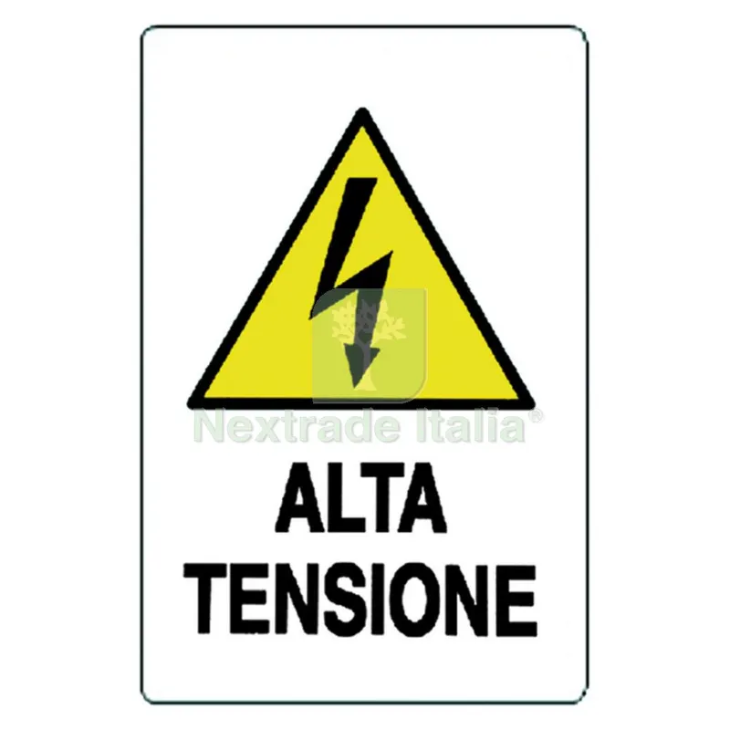 10PZ Cartello 'alta Tensione' cm 20 x 30 nx1 — Casalinghi e organizzazione — rif. FERX.106408NLM