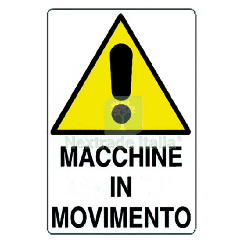 Cartello 'attenzione Macchine in Movimento' cm 35 x 50 — Cartelli e segnaletica — rif. FERX.106322NLM