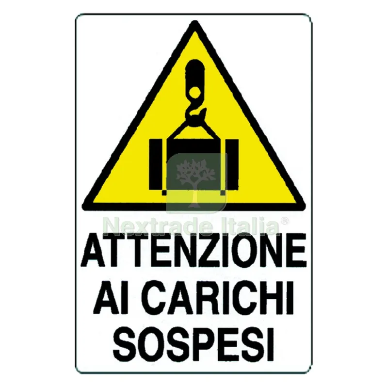 Cartello 'attenzione AI Carichi Sospesi' cm 35 x 50 — Cartelli e segnaletica — rif. FERX.106324NLM