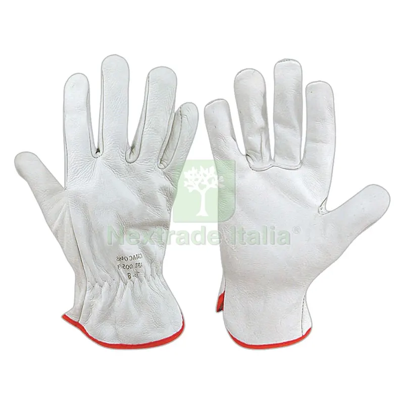 12COPPIE GUANTI PELLE FIORE DI BOVINO Tg. 9 — Guanti da lavoro — rif. FERX.106777NLM