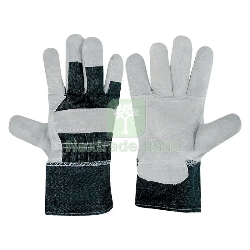 12COPPIE Guanti Palmo Crosta Dorso Jeans Tg. 10 — Guanti da lavoro — rif. FERX.106793NLM