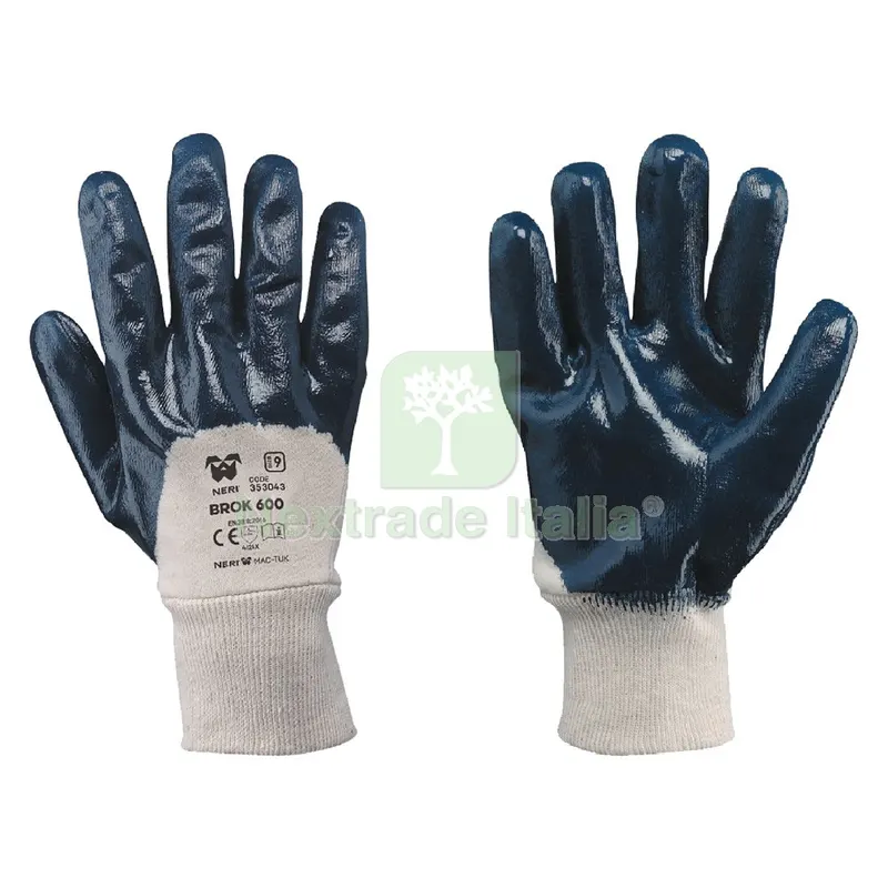 12COPPIE GUANTI NBR POLSO MAGLIA 'BROK 600' Tg. 8 — Guanti da lavoro — rif. FERX.106769NLM