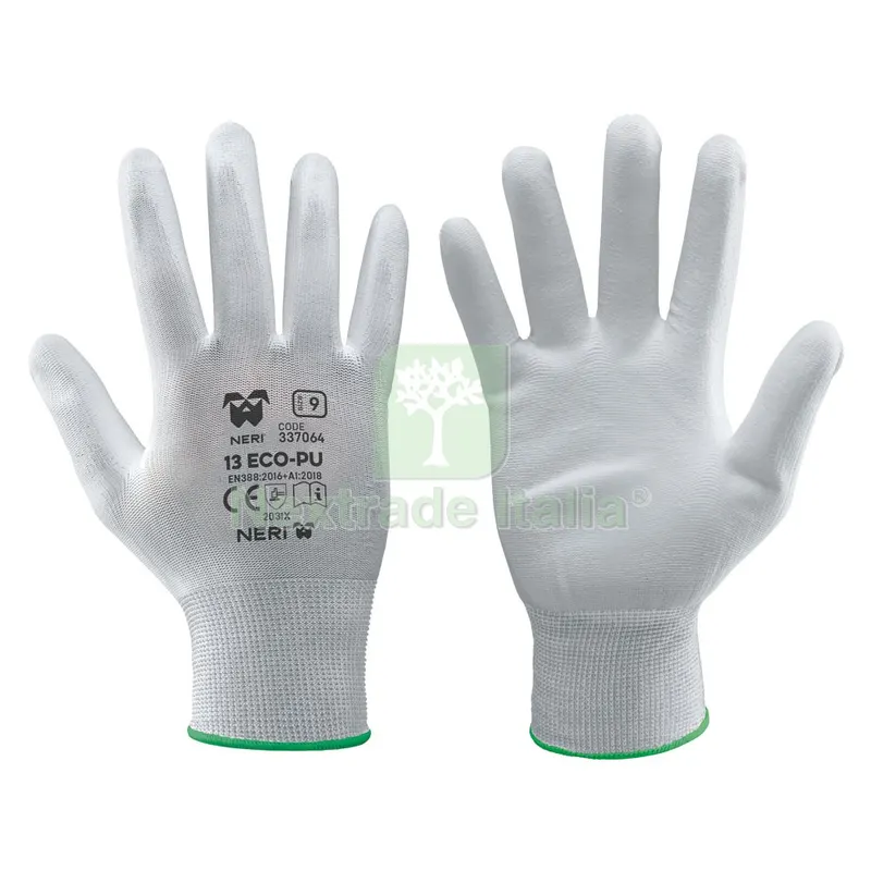 12COPPIE GUANTI '13 ECO-PU' Tg. 7 bianco — Guanti da lavoro — rif. FERX.111002NLM