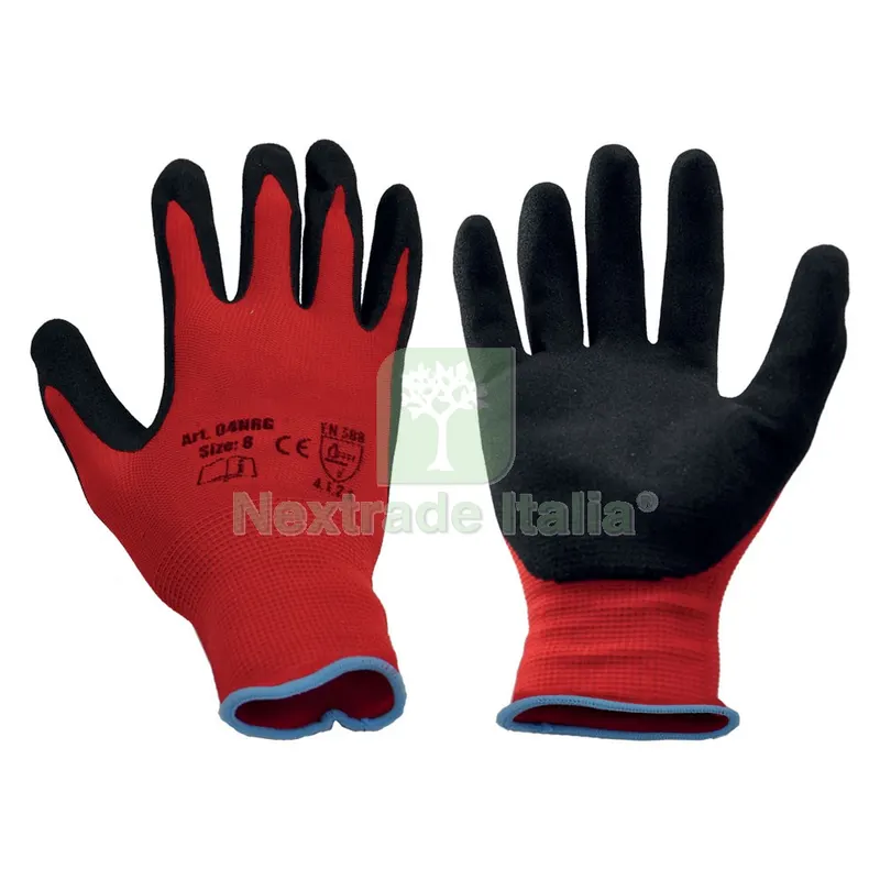 1200COPPIE Guanti Nylon / Nitrile Tg. 9 — Guanti da lavoro — rif. FERX.1067774NLM