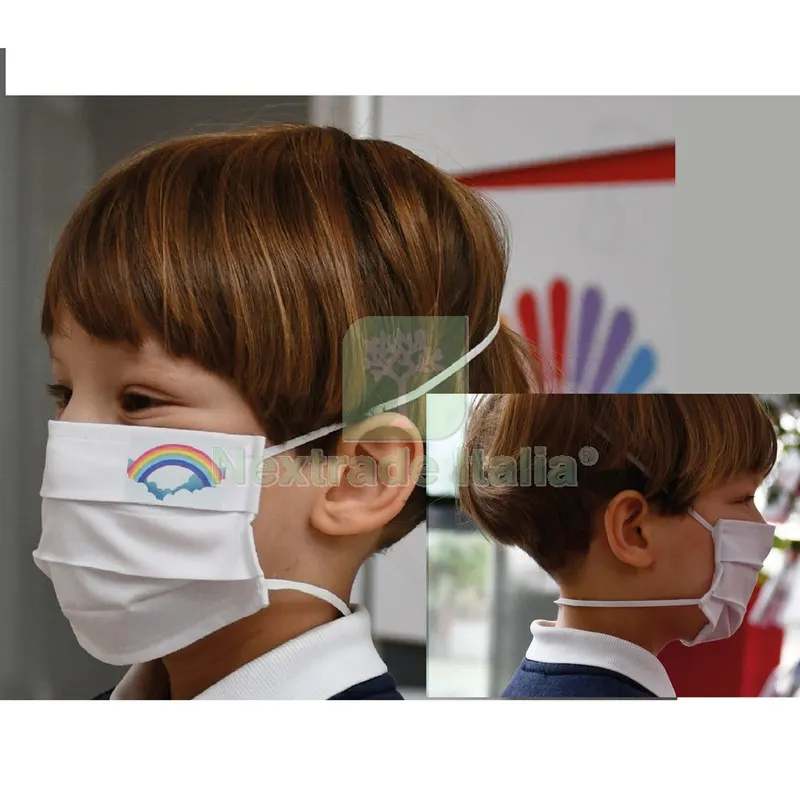 3PZ MASCHERINA IGIENICA PROTETTIVA RIUTILIZZABILE 'BAM bianca cm. 18 x 7 - 2/5 anni — Protezioni corpo — rif. FERX.1065416NLM