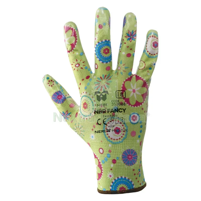 12COPPIE GUANTI POLIESTERE/NBR 'FANCY' Tg. 8 — Guanti da lavoro — rif. FERX.1067909NLM
