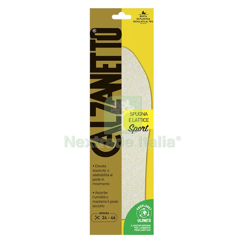 SOLETTA PER SCARPE 'SPUGNA E LATTICE SPORT' taglia 24-46 — Calzature antinfortunistiche — rif. FERX.1060676NLM SOLETTA PER SCARPE 'SPUGNA E LATTICE SPORT' taglia 24-46 — Calzature antinfortunistiche — rif. FERX.1060676NLM