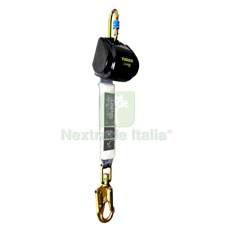 SISTEMA ANTICADUTA RETRATTILE 'TIGER' fettuccia + assorbitore + moschettoni — Ganci, moschettoni e anelli — rif. FERX.1065216NLM SISTEMA ANTICADUTA RETRATTILE 'TIGER' fettuccia + assorbitore + moschettoni — Ganci, moschettoni e anelli — rif. FERX.1065216NLM