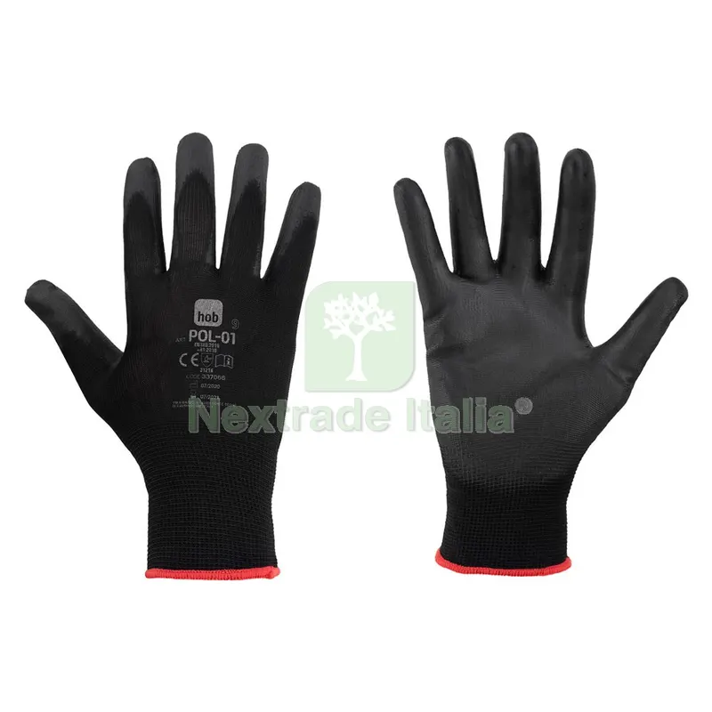 12COPPIE Guanti Poliestere/Poliuretano 'special HOB POL-01' Tg. 7 - colore nero — Guanti da lavoro — rif. FERX.1109140NLM 12COPPIE Guanti Poliestere/Poliuretano 'special HOB POL-01' Tg. 7 - colore nero — Guanti da lavoro — rif. FERX.1109140NLM