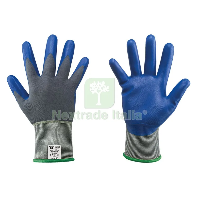 12COPPIE GUANTI NITRILE/NYLON 'GINGER' Tg. 10 - colore blu/grigio — Guanti da lavoro — rif. FERX.1109186NLM 12COPPIE GUANTI NITRILE/NYLON 'GINGER' Tg. 10 - colore blu/grigio — Guanti da lavoro — rif. FERX.1109186NLM