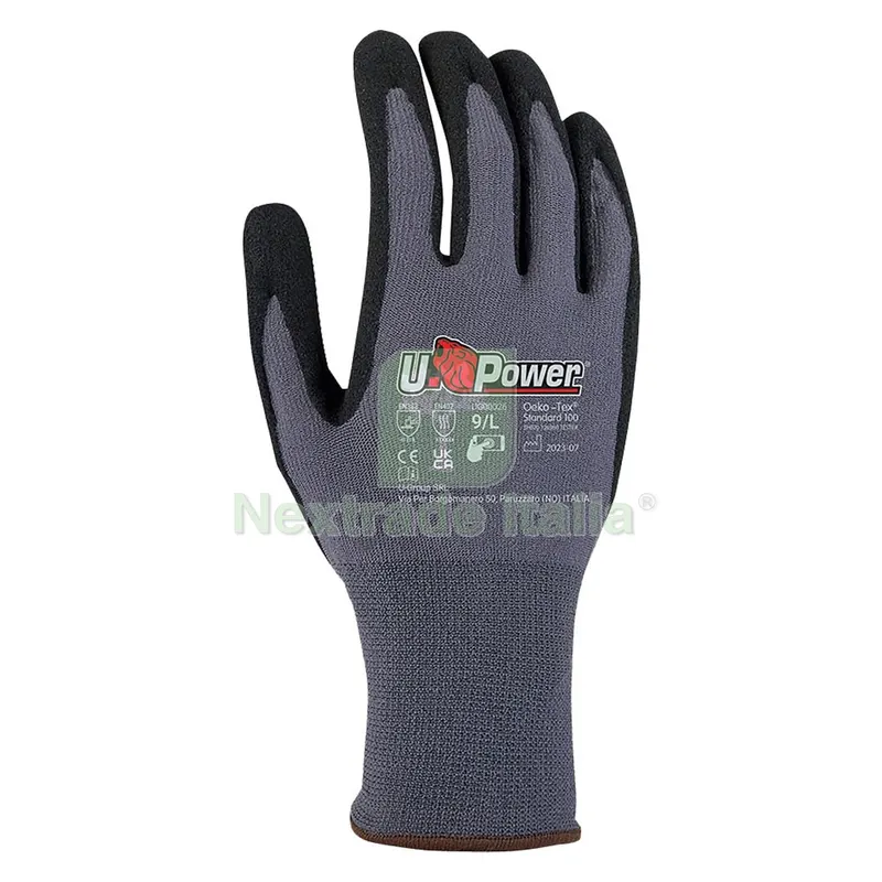 12COPPIE GUANTI NITRILE/NYLON 'MERENGUE' Tg. 9 — Guanti da lavoro — rif. FERX.1109230NLM