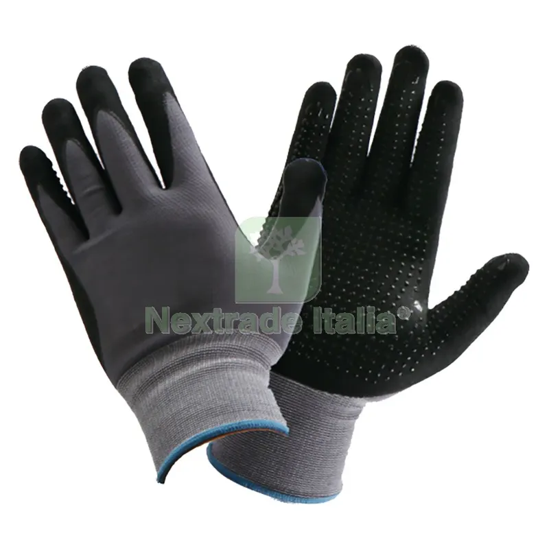 12COPPIE GUANTI NITRILE / NYLON Tg. 8 (M) — Guanti da lavoro — rif. FERX.1067883NLM