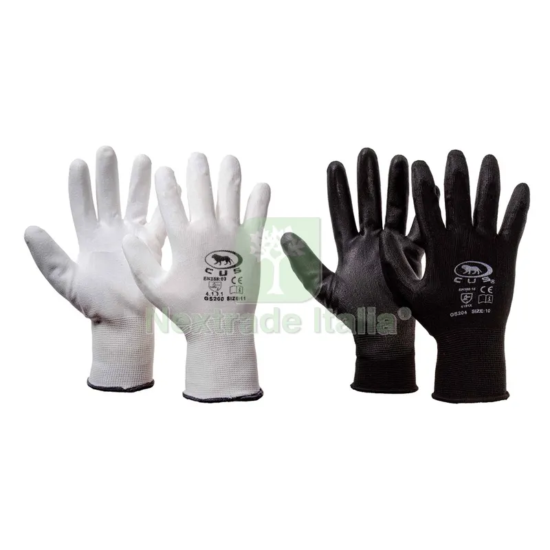 12COPPIE Guanti Poliestere / Poliuretano Tg. 10 (XL) - palmo nero — Guanti da lavoro — rif. FERX.1067788NLM 12COPPIE Guanti Poliestere / Poliuretano Tg. 10 (XL) - palmo nero — Guanti da lavoro — rif. FERX.1067788NLM
