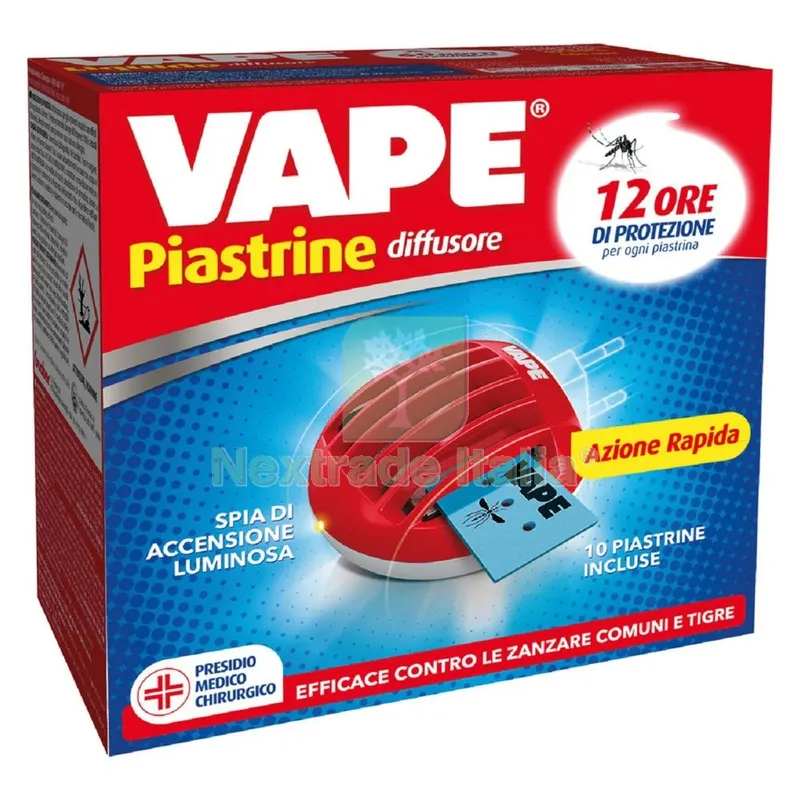 ANTIZANZARE ELETTRICO AD EMANAZIONE 'PIASTRINE' con 10 piastrine da 12 ore ciascuna — Disinfestazione e controllo nocivi — rif. FERX.6135820NLM