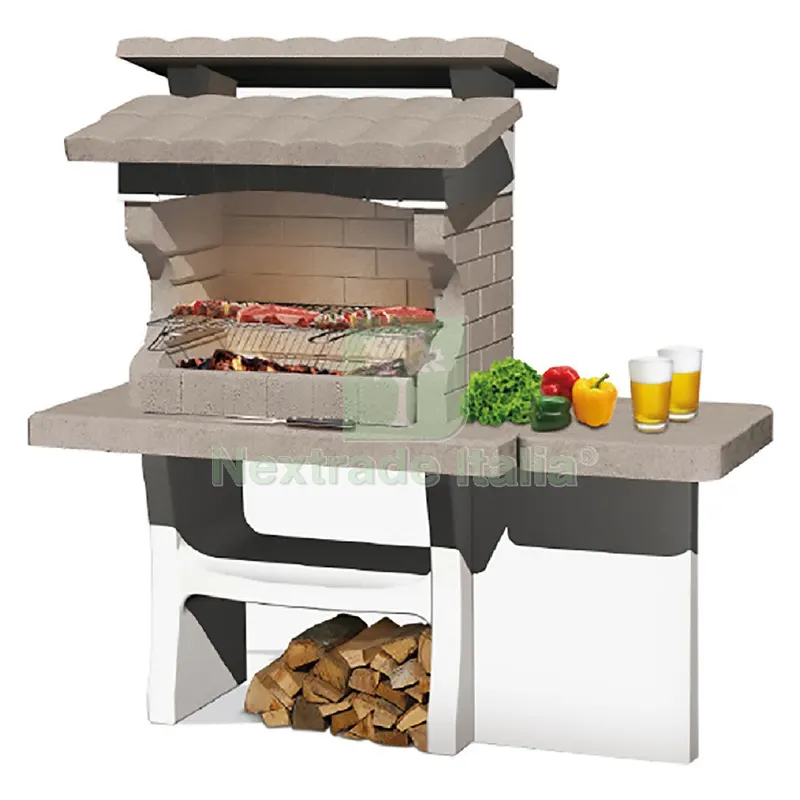Barbecue Muratura 'luxor' 159 x 72 x H 161,5 cm — Tempo libero outdoor — rif. FERX.6129169NLM Barbecue Muratura 'luxor' 159 x 72 x H 161,5 cm — Tempo libero outdoor — rif. FERX.6129169NLM