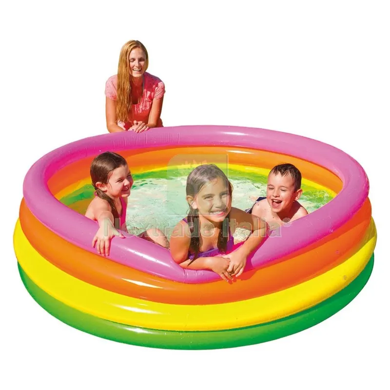 Piscina Gonfiabile ''arcobaleno'' ø cm 168 x h.46 — Gonfiabili e galleggianti — rif. FERX.6136912NLM Piscina Gonfiabile ''arcobaleno'' ø cm 168 x h.46 — Gonfiabili e galleggianti — rif. FERX.6136912NLM