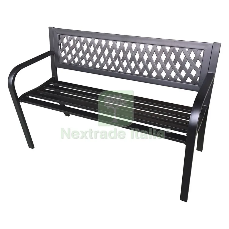 PANCHINA 'BORGARINO' cm. 119 x 50 x h.75 - nera — Tempo libero outdoor — rif. FERX.6130376NLM PANCHINA 'BORGARINO' cm. 119 x 50 x h.75 - nera — Tempo libero outdoor — rif. FERX.6130376NLM