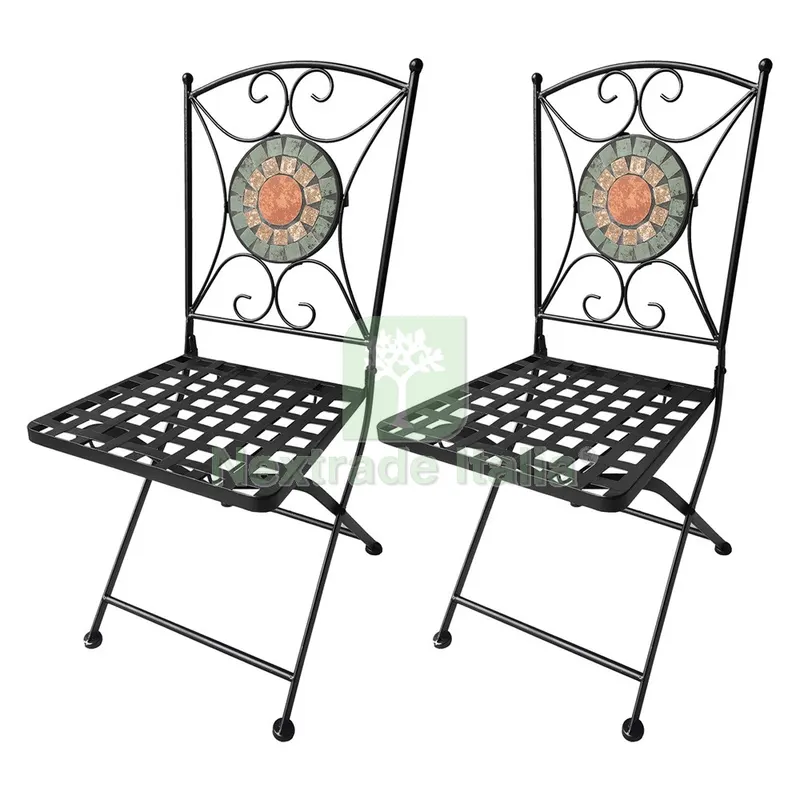 Coppia Sedie Decoro Mosaico 'alice' cm 38 x h.90 — Casalinghi e organizzazione — rif. FERX.6128250NLM Coppia Sedie Decoro Mosaico 'alice' cm 38 x h.90 — Casalinghi e organizzazione — rif. FERX.6128250NLM