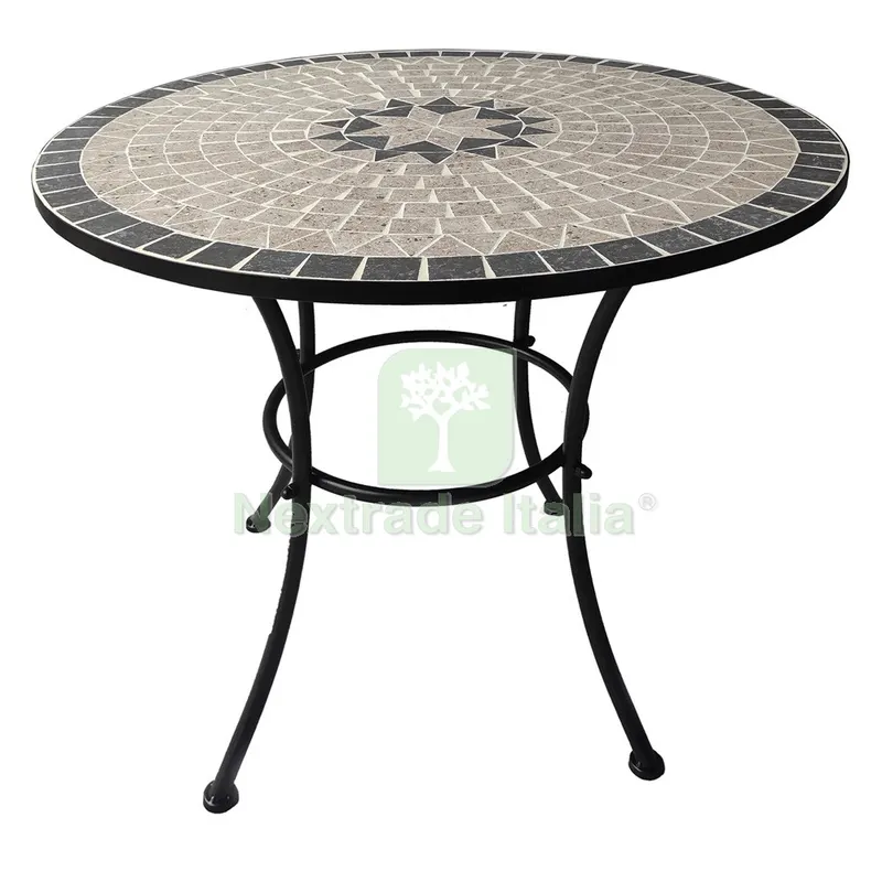 TAVOLO DECORO MOSAICO ''AURORA'' øcm 80 x h.70 — Casalinghi e organizzazione — rif. FERX.6128220NLM TAVOLO DECORO MOSAICO ''AURORA'' øcm 80 x h.70 — Casalinghi e organizzazione — rif. FERX.6128220NLM