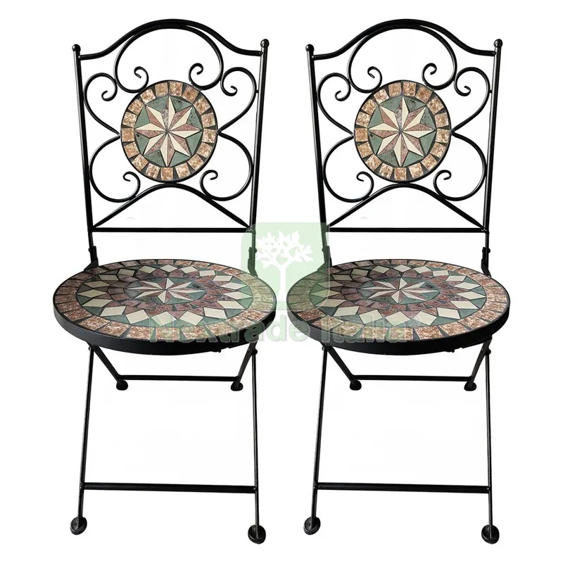 Coppia Sedie Decoro Mosaico 'morgana' cm 38 x h.90 — Casalinghi e organizzazione — rif. FERX.6128240NLM Coppia Sedie Decoro Mosaico 'morgana' cm 38 x h.90 — Casalinghi e organizzazione — rif. FERX.6128240NLM