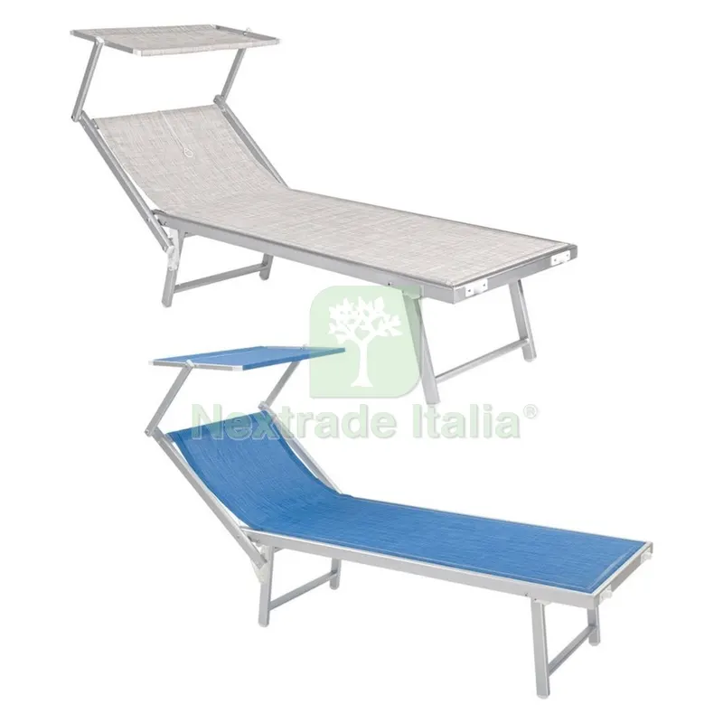Lettino Spiaggia con Parasole 'mattinata' telo blu — Tempo libero outdoor — rif. FERX.6128880NLM Lettino Spiaggia con Parasole 'mattinata' telo blu — Tempo libero outdoor — rif. FERX.6128880NLM