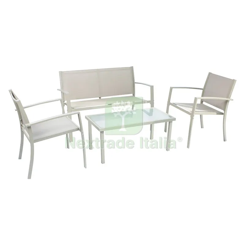 Set Giardino in Acciaio 'scarlino' colore tortora — Arredo giardino — rif. FERX.6129966NLM Set Giardino in Acciaio 'scarlino' colore tortora — Arredo giardino — rif. FERX.6129966NLM