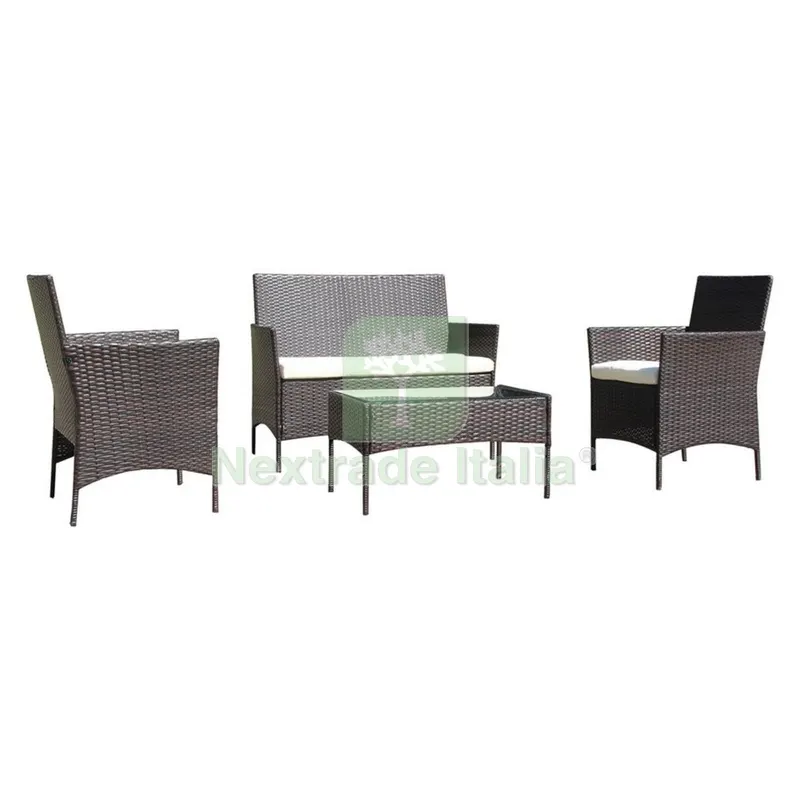 Set Giardino in Polyrattan 'berenice' marrone/beige — Arredo giardino — rif. FERX.6129961NLM