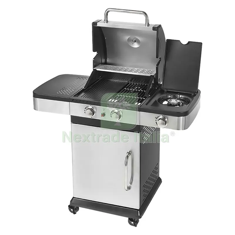 Barbecue a GAS 'indianapolis 3 Titanium' cm. 120 x 50 x h.130 — Tempo libero outdoor — rif. FERX.8038163NLM Barbecue a GAS 'indianapolis 3 Titanium' cm. 120 x 50 x h.130 — Tempo libero outdoor — rif. FERX.8038163NLM