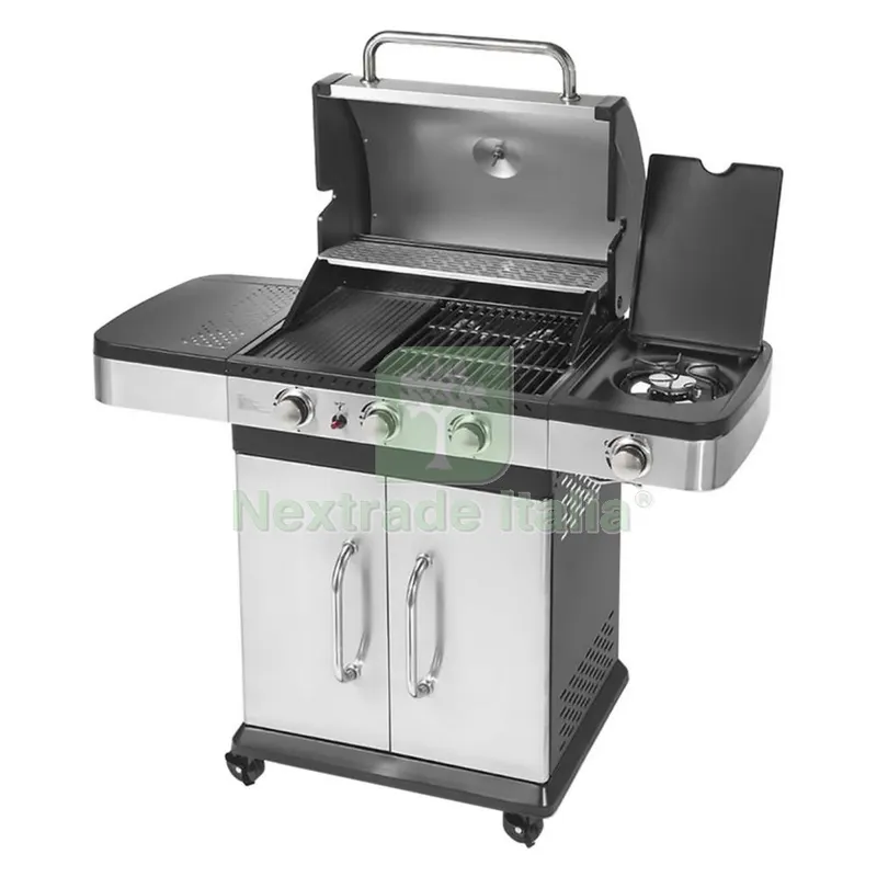 Barbecue a GAS 'indianapolis 4 Titanium' cm. 120 x 60 x h.138 — Tempo libero outdoor — rif. FERX.8038167NLM Barbecue a GAS 'indianapolis 4 Titanium' cm. 120 x 60 x h.138 — Tempo libero outdoor — rif. FERX.8038167NLM