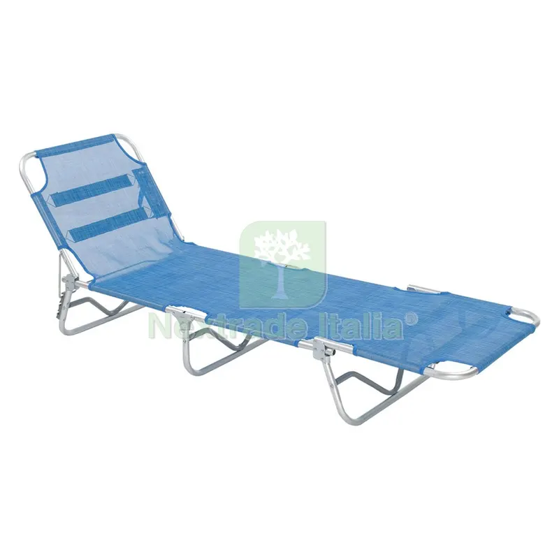 Lettino Spiaggia Senza Parasole 'sabaudia' cm 188 x 58 x h 27 - telo blu — Tempo libero outdoor — rif. FERX.6128860NLM Lettino Spiaggia Senza Parasole 'sabaudia' cm 188 x 58 x h 27 - telo blu — Tempo libero outdoor — rif. FERX.6128860NLM