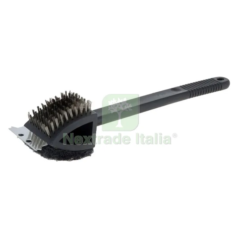 Spazzola Tripla per Barbecue cm. 8 x 1,8 x 37 — Tempo libero outdoor — rif. FERX.8038246NLM
