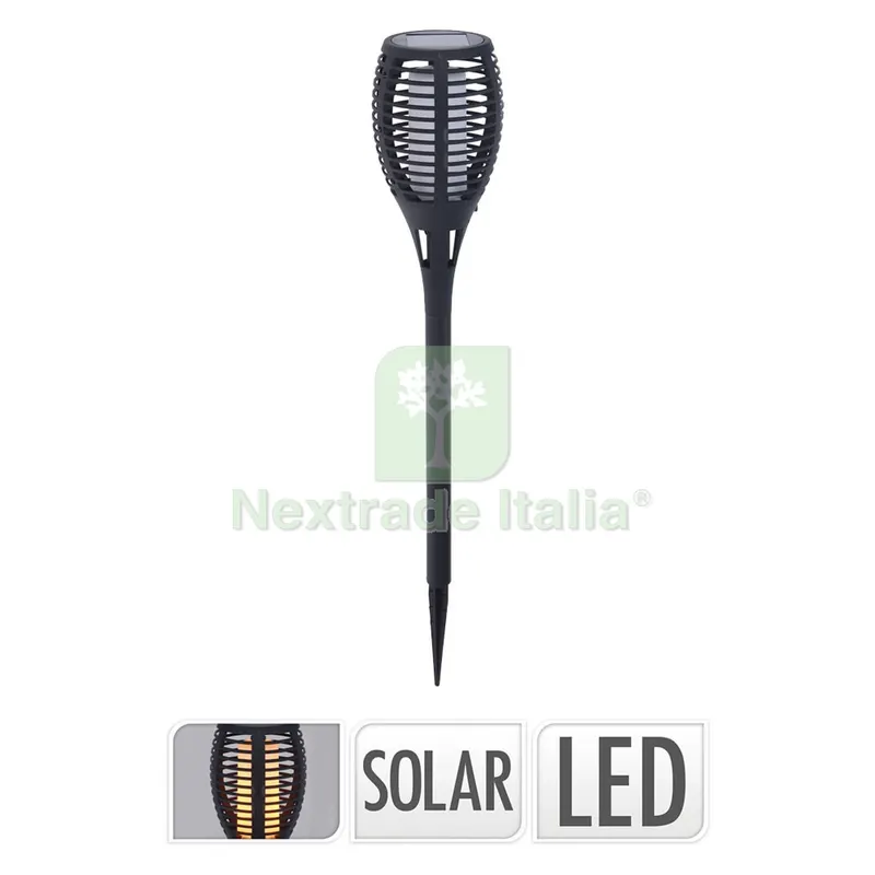 9PZ Lampada a Energia Solare 'fiaccola' cm 12 x h.78 — Illuminazione — rif. FERX.6149014NLM 9PZ Lampada a Energia Solare 'fiaccola' cm 12 x h.78 — Illuminazione — rif. FERX.6149014NLM